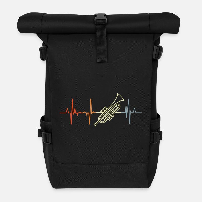 J’adore les trompettes - Sac à dos roll top - noir
