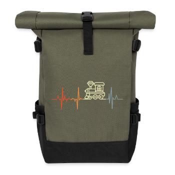 Railway heart palpitations - Roll Top Backpack - olive/black - Front
