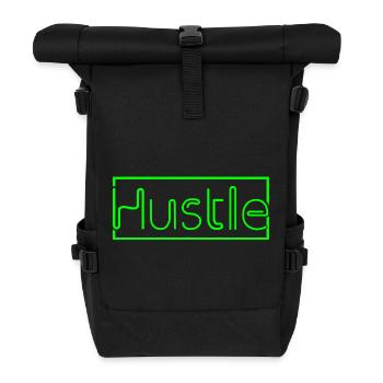 Futuristic Neon Background Print - Roll Top Backpack - black - Front