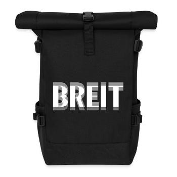 Breit Weiß by Falsches Design - Rolltop Rucksack - Schwarz - Vorne