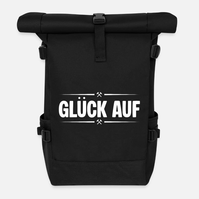Glueck auf Verliebt - Rolltop Rucksack - Schwarz