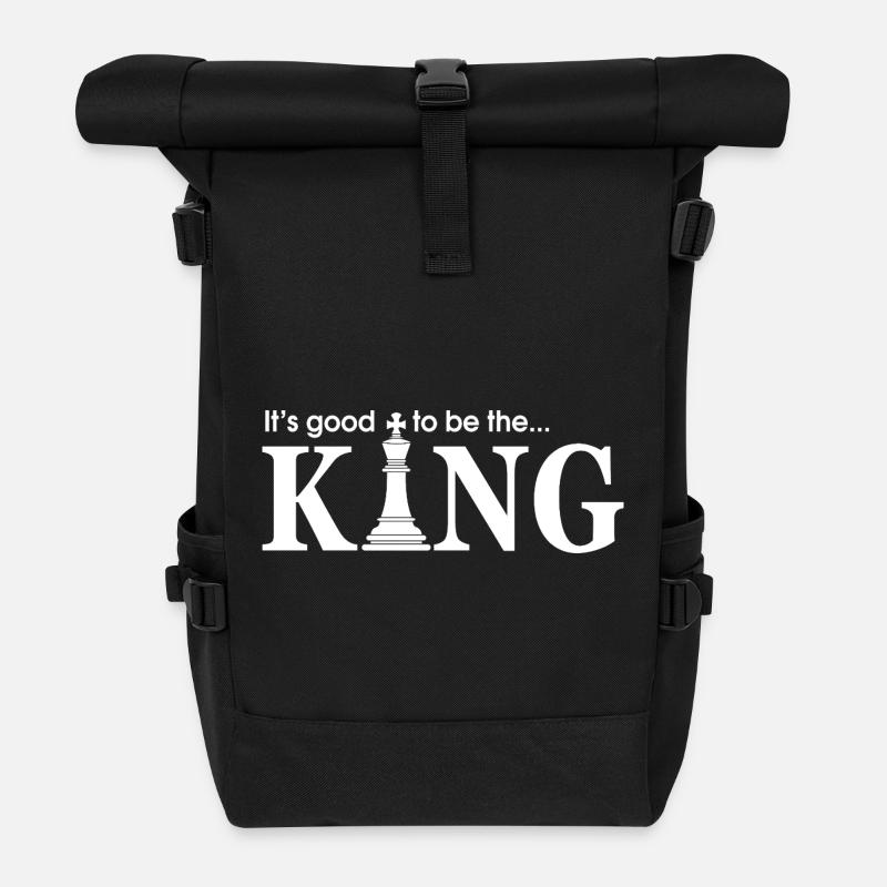 Jeu Echec Damier Roi Citation Humour - Sac à dos roll top - noir