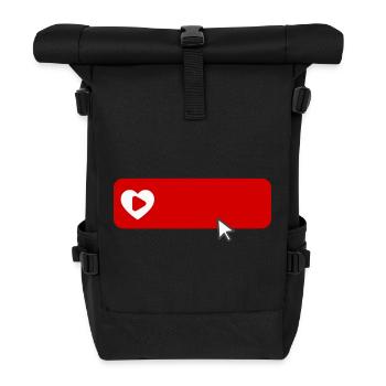 Cooles, von YouTube inspiriertes flaches Symbol für das Abonnieren - Rolltop Rucksack - Schwarz - Vorne