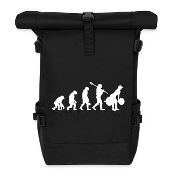 Gewichtheben-Evolution: Weibliche Powerlifterin im Fitnessstudio (GIF) - Rolltop Rucksack - Schwarz - Vorne