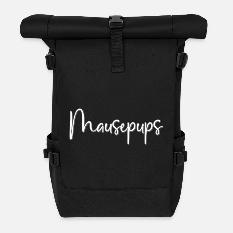 Mausepups Kosename - Rolltop Rucksack - Schwarz