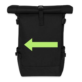 Green arrow to the left - Roll Top Backpack - black - Front