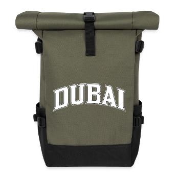 Dubai lettering in the arch - Roll Top Backpack - olive/black - Front