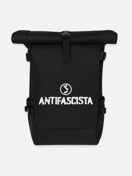 Antifaschistisch - Rolltop Rucksack - Schwarz