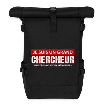 je suis un grand chercheur - Sac à dos roll top - noir - Devant