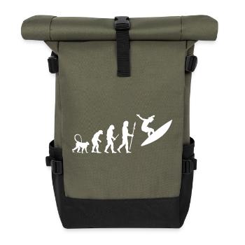 Evolution of surfing - Roll Top Backpack - olive/black - Front