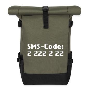 sms-code 2 222 2 22 - Rolltop Rucksack - Olive/Schwarz - Vorne