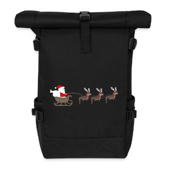 Sea Otter Cartoon Weihnachtsgeschenk - Rolltop Rucksack - Schwarz - Vorne