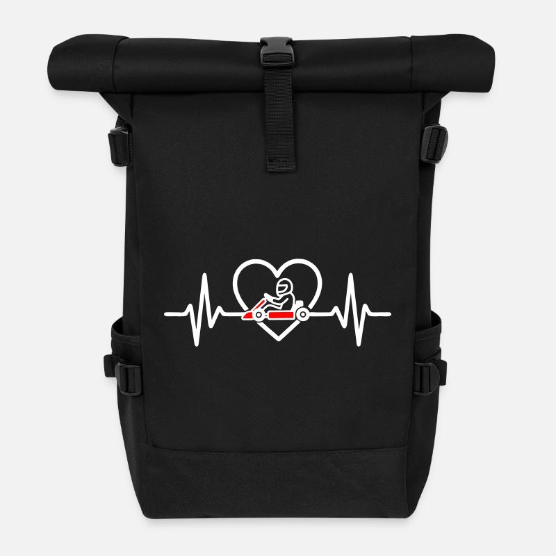 Heart Karting Passion Driver - Rolltop Rucksack - Schwarz