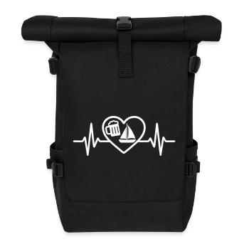 Herzbier-Schleier-Humor - Rolltop Rucksack - Schwarz - Vorne
