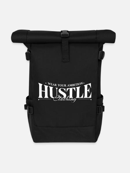 Logo de l’ambition Hustle Clothing - Sac à dos roll top - noir