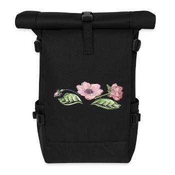 Blütenranke - Rolltop Rucksack - Schwarz - Vorne