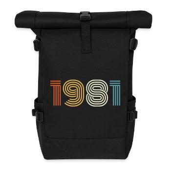 1981 Gift 1981 Vintage 1981 - Roll Top Backpack - black - Front