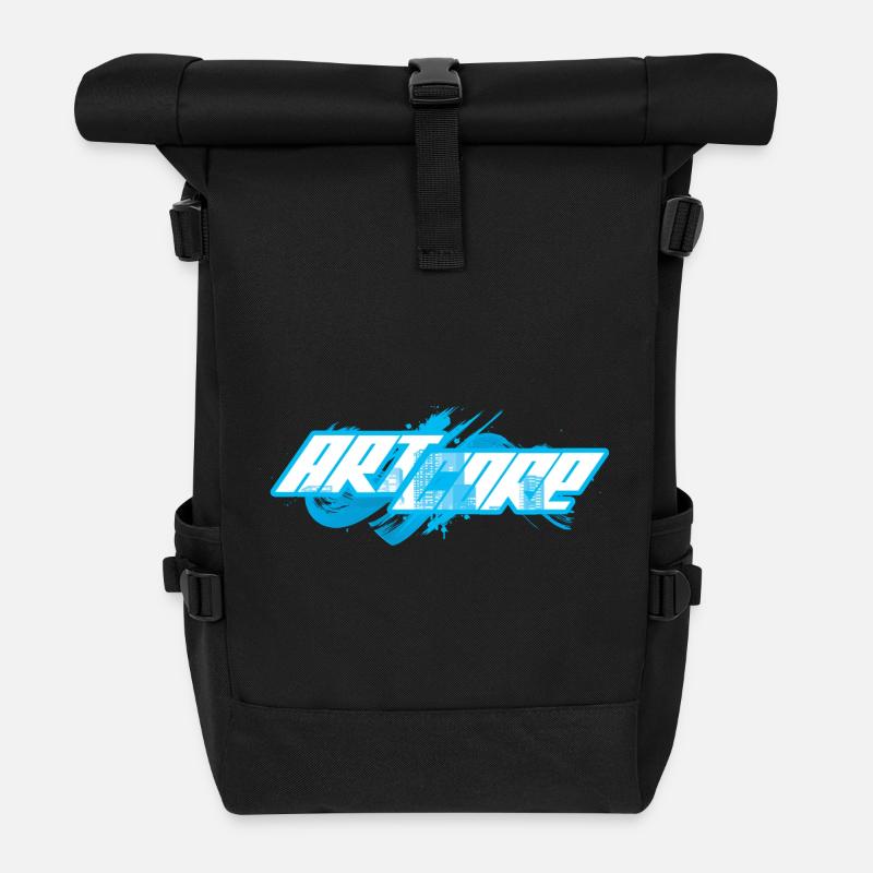 ArtCore graffiti Blue Splash pun Hardcore - Roll Top Backpack - black