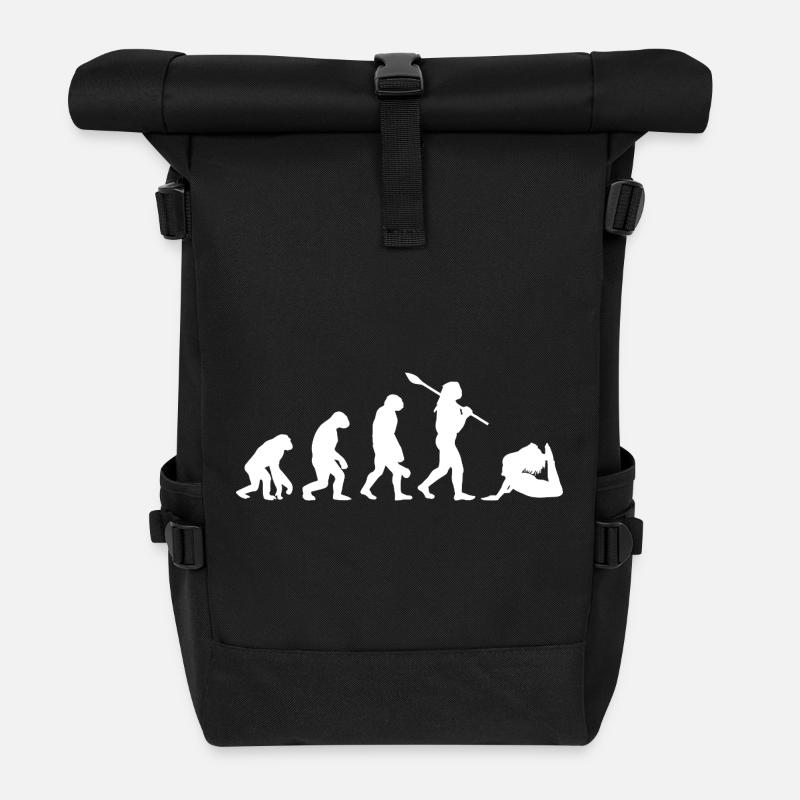 Evolution des Yoga Lustiges Namaste-Yoga-Geschenk - Rolltop Rucksack - Schwarz