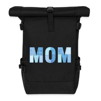 MOM Patchwork Denim Stil - Rolltop Rucksack - Schwarz - Vorne