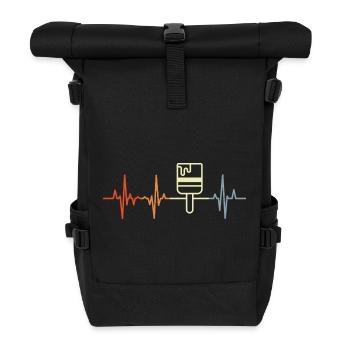 Maler Lackierer Herzlinie - Rolltop Rucksack - Schwarz - Vorne