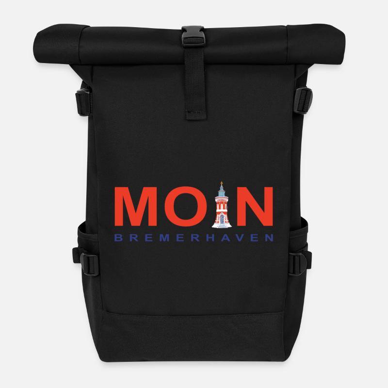 Moin Bremerhaven, Denkmal Pingelturm, Deutschland - Rolltop Rucksack - Schwarz