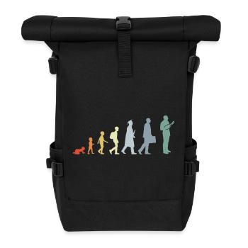 Vintage Ukulele Evolution - Rolltop Rucksack - Schwarz - Vorne