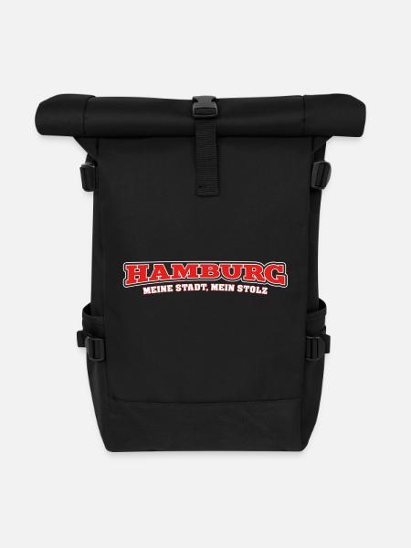 Hamburg - Rolltop Rucksack - Schwarz