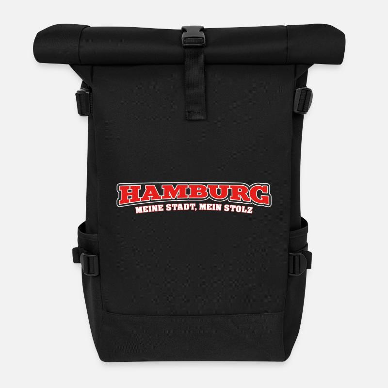 Hamburg - Rolltop Rucksack - Schwarz