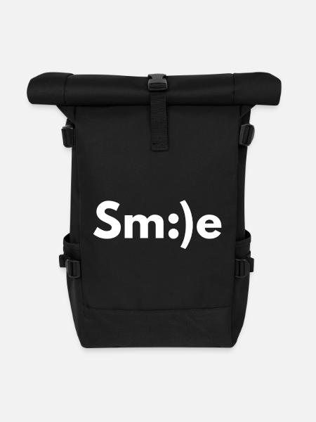 Lächeln, lächeln, lächeln - Rolltop Rucksack - Schwarz
