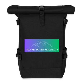Mountain Range in Gradient - Take me to the Mountains - Roll Top Backpack - black - Front