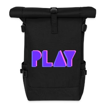 Press Play – Musik Party DJ Shirt Club Style - Rolltop Rucksack - Schwarz - Vorne