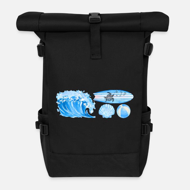 ocean vibe - Rolltop Rucksack - Schwarz