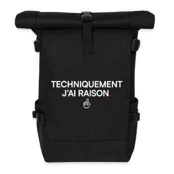 TECHNICALLY I'M RIGHT. | Humor - Roll Top Backpack - black - Front