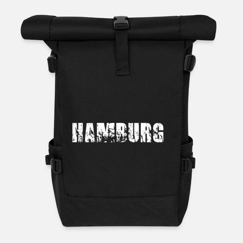 Hamburg - Rolltop Rucksack - Schwarz