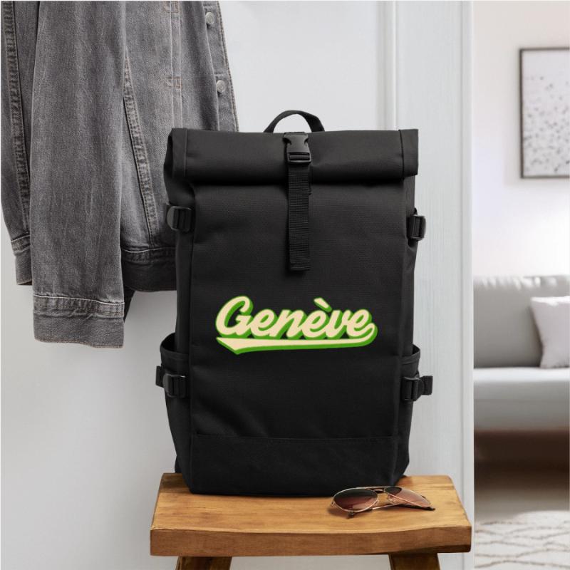 Genève Retro Script Lime Sac à dos roll top