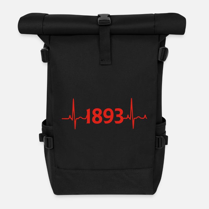 Stuttgart 1893 Herzschlag Puls Liebe - Rolltop Rucksack - Schwarz