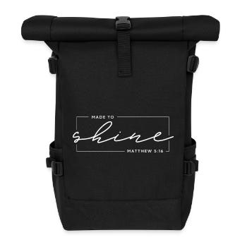 Fait pour briller - Matthieu 5:16 - Design Chrétien - Sac à dos roll top - noir - Devant
