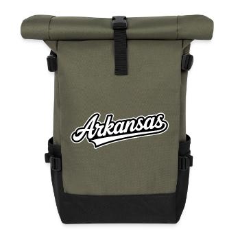 Arkansas - Souvenir USA State Design - Rolltop Rucksack - Olive/Schwarz - Vorne