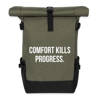 COMFORT KILLS PROGRESS. | Greyline Official - Roll Top Backpack - olive/black - Front