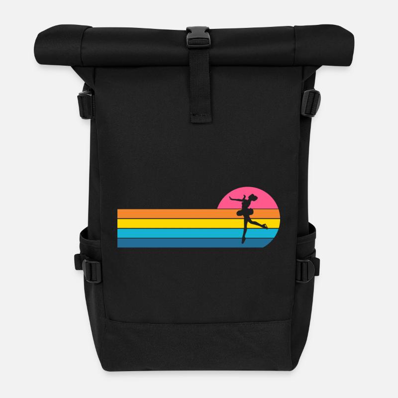 Eiskunstläuferin - Rolltop Rucksack - Schwarz