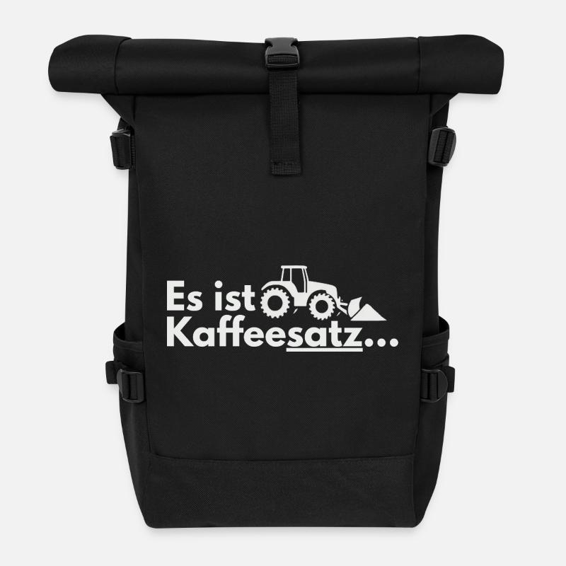 Kaffee-Ernte Traktor Motiv - Rolltop Rucksack - Schwarz