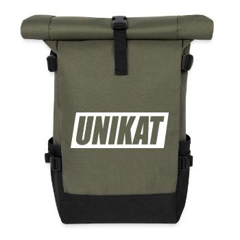 Unikat Einzigartig Individuell Selbstwert Unique - Rolltop Rucksack - Olive/Schwarz - Vorne