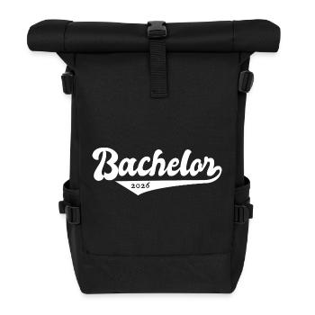 Bachelor 2026 Abschluss Promotion Sponsion - Rolltop Rucksack - Schwarz - Vorne