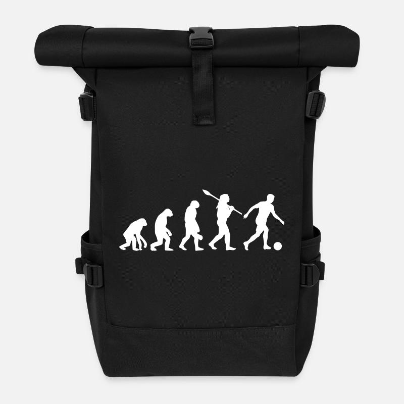 Fußball Evolution | Soccer Evolution - Rolltop Rucksack - Schwarz