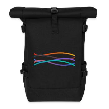 Bunte Wellengänge - Rolltop Rucksack - Schwarz - Vorne