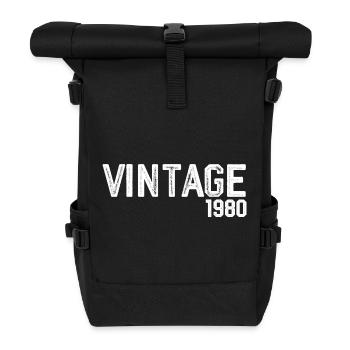 Jahrgang 1980er Jahre - Rolltop Rucksack - Schwarz - Vorne