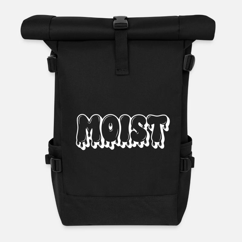 Texte humide et dégoulinant - Sac à dos roll top - noir