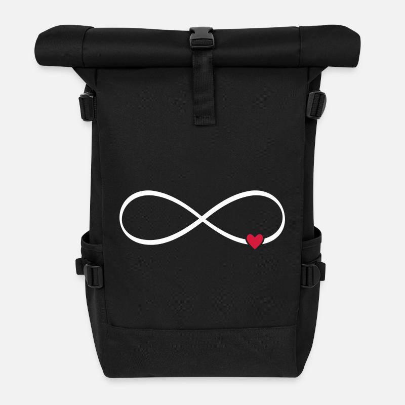 Unendlichkeitszeichen Herz Liebe Lemniskate - Rolltop Rucksack - Schwarz