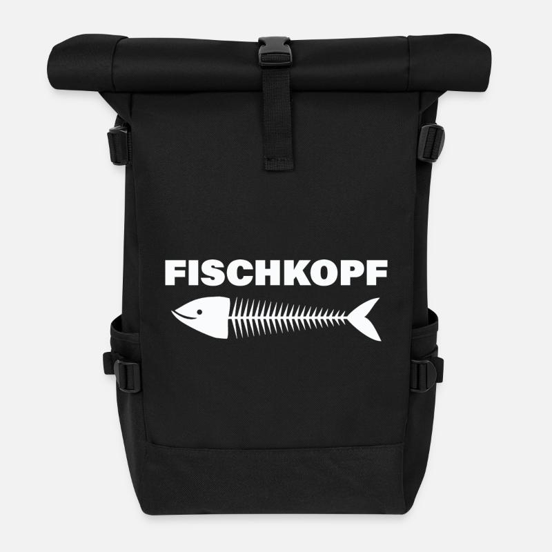 FISCHKOPF - Rolltop Rucksack - Schwarz